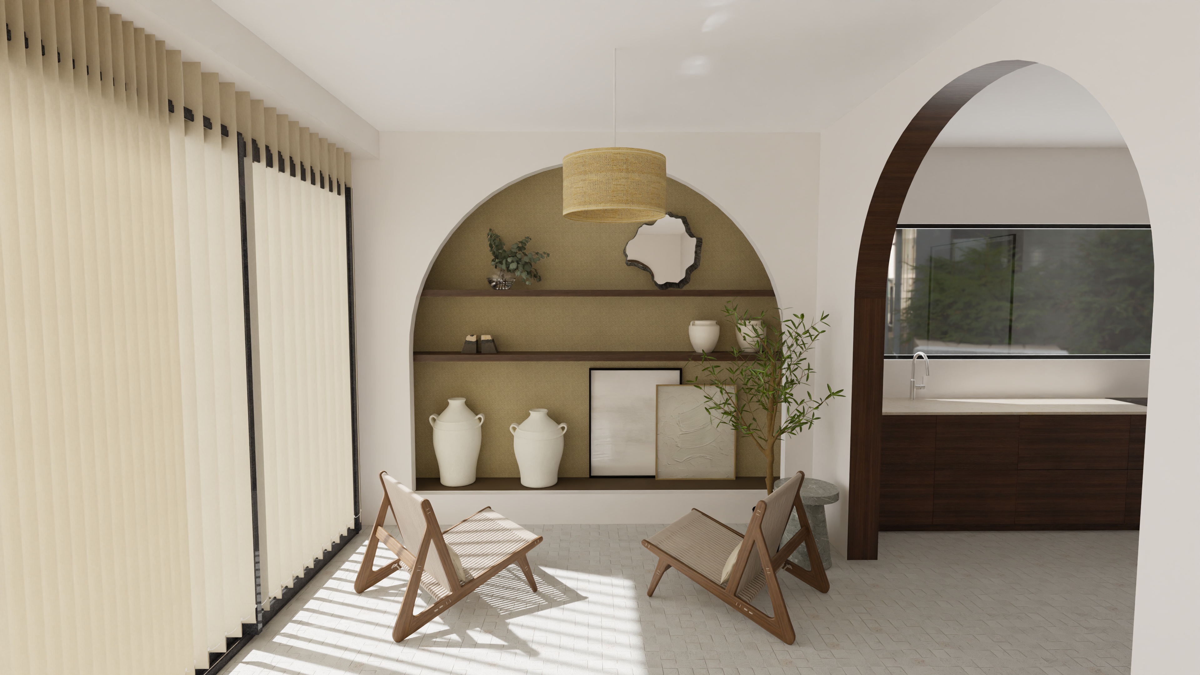 Salón Contemporáneo con Acabados Naturales - Imagen 5